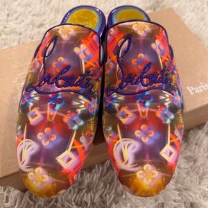 Christian Louboutin Navy Coolito Donna Flat Multi Color 39.5 EUC